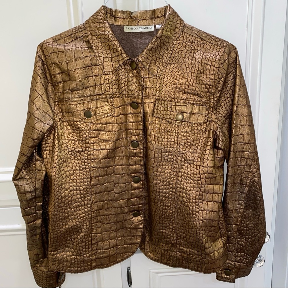 Bamboo Traders Women's Bronze Croc-Embossed Jacket